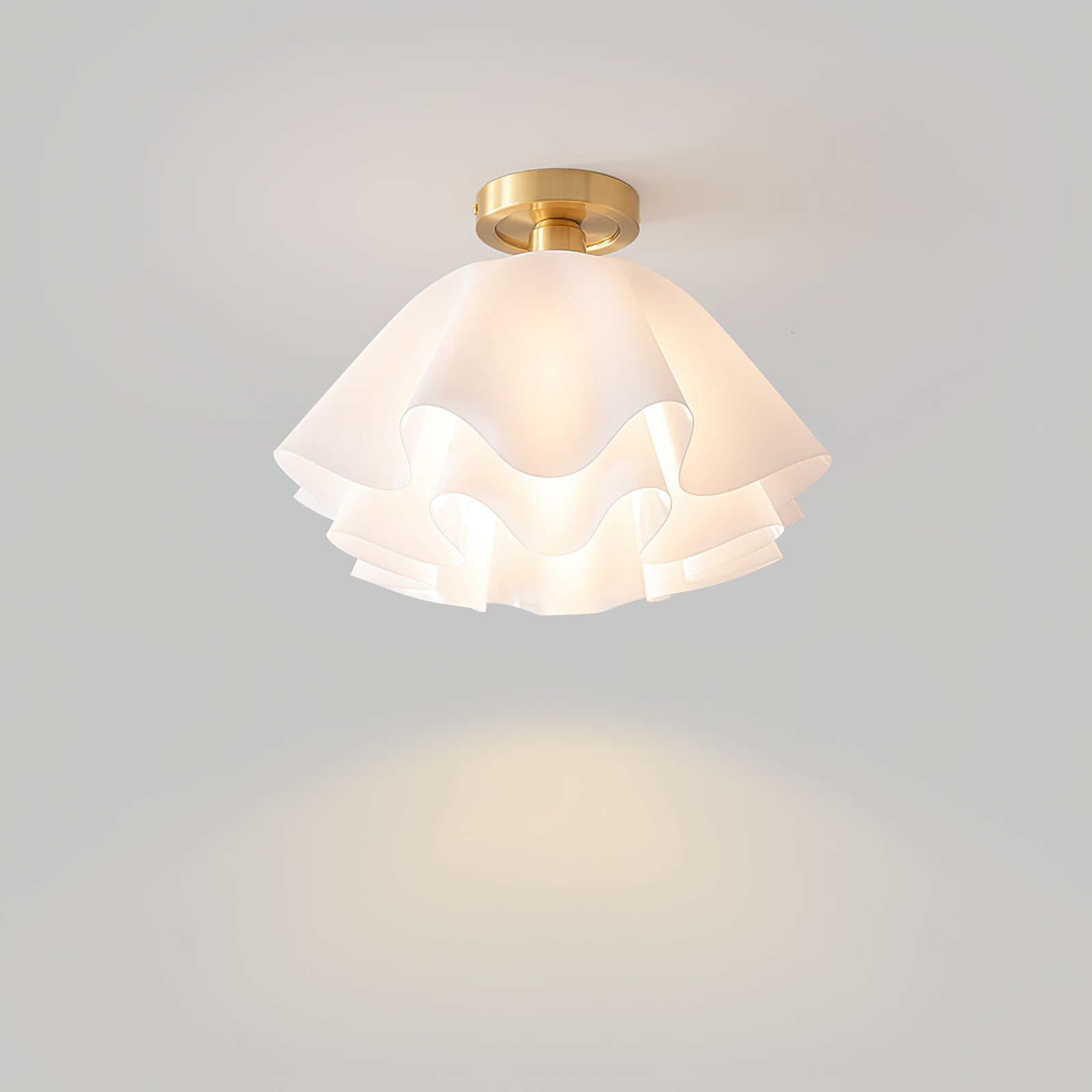 Lyren Folded Ceiling Light With Copper Base For Modern Living Rooms