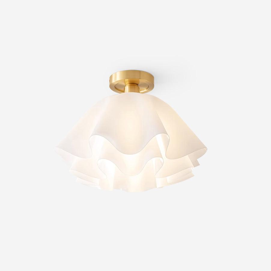 Lyren Folded Ceiling Light With Copper Base For Modern Living Rooms