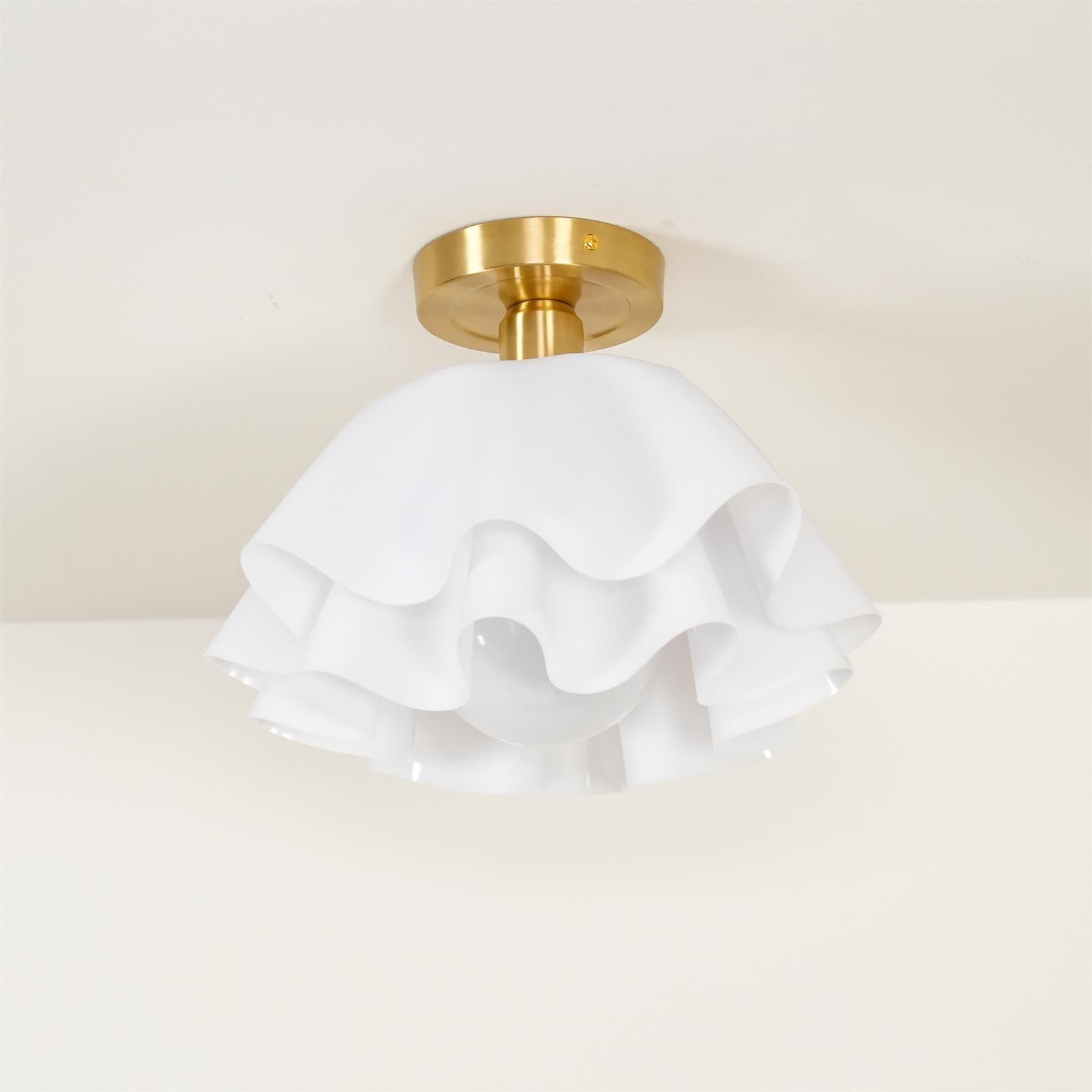 Lyren Folded Ceiling Light With Copper Base For Modern Living Rooms