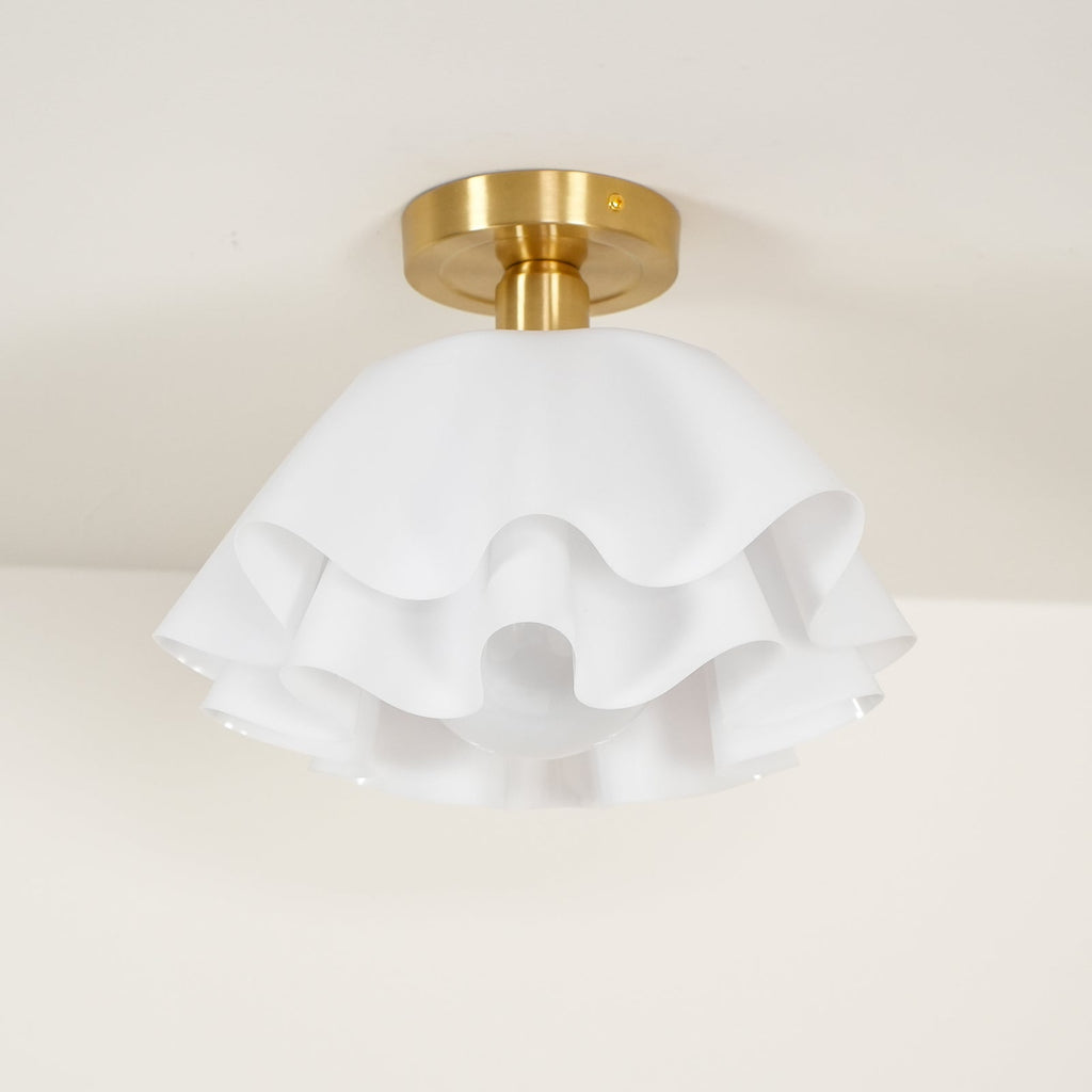 Lyren Folded Ceiling Light With Copper Base For Modern Living Rooms