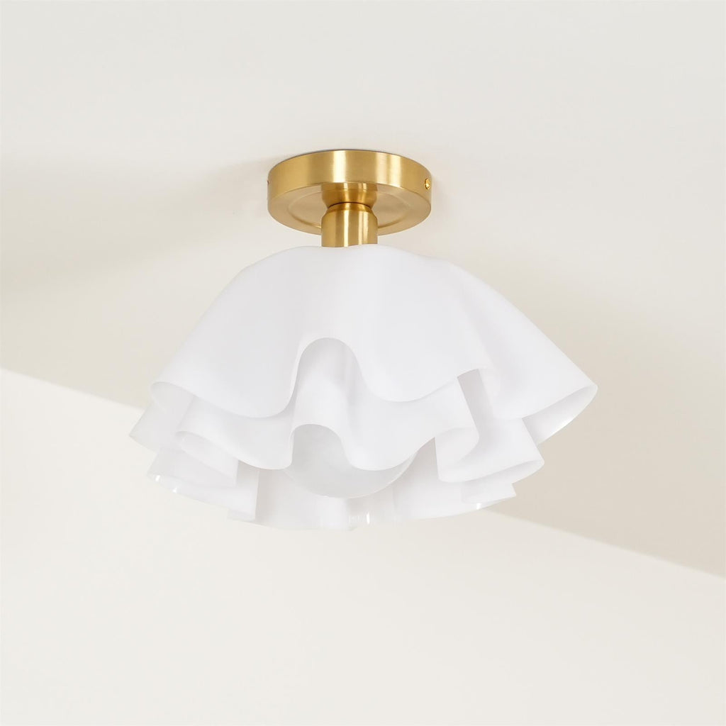 Lyren Folded Ceiling Light With Copper Base For Modern Living Rooms