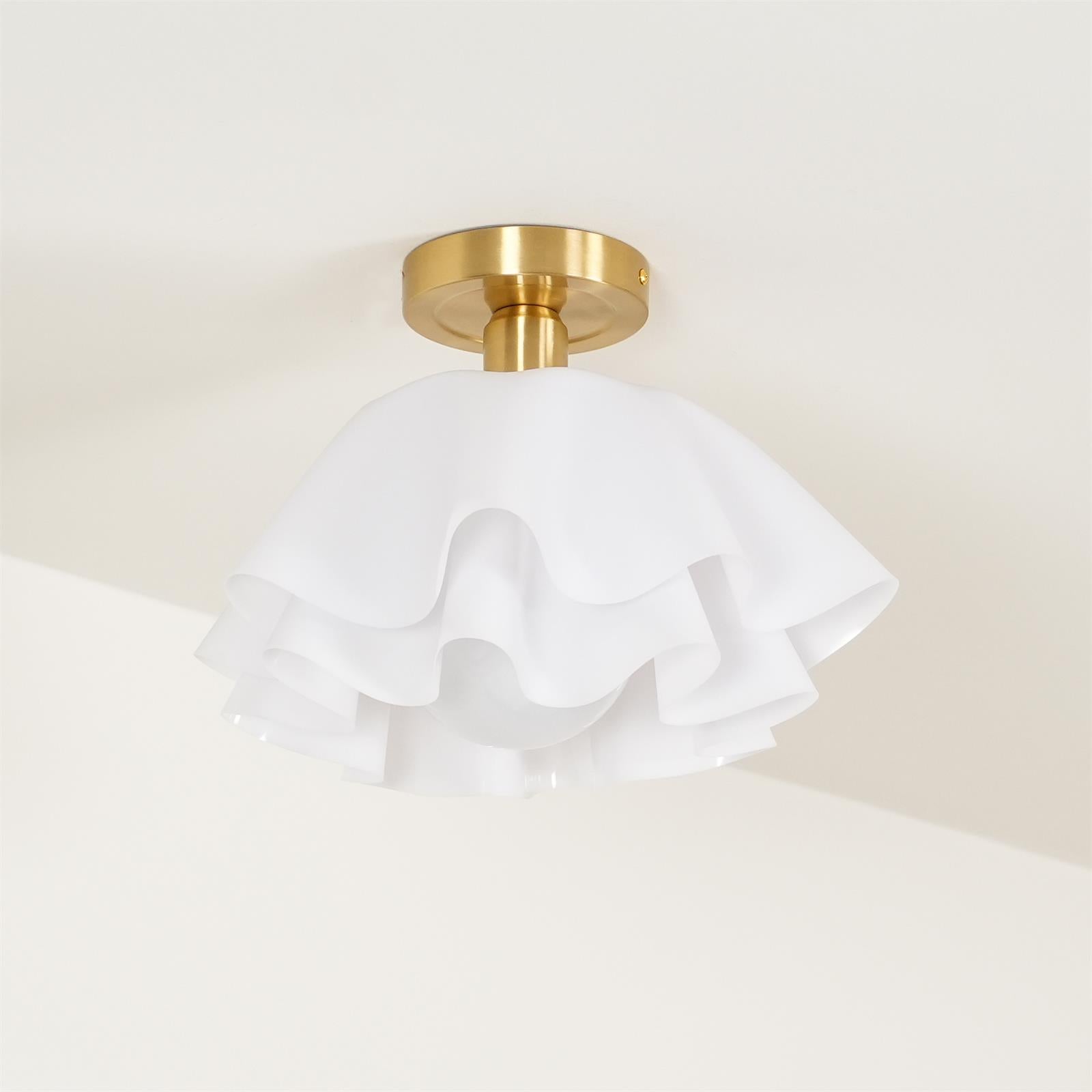 Lyren Folded Ceiling Light With Copper Base For Modern Living Rooms