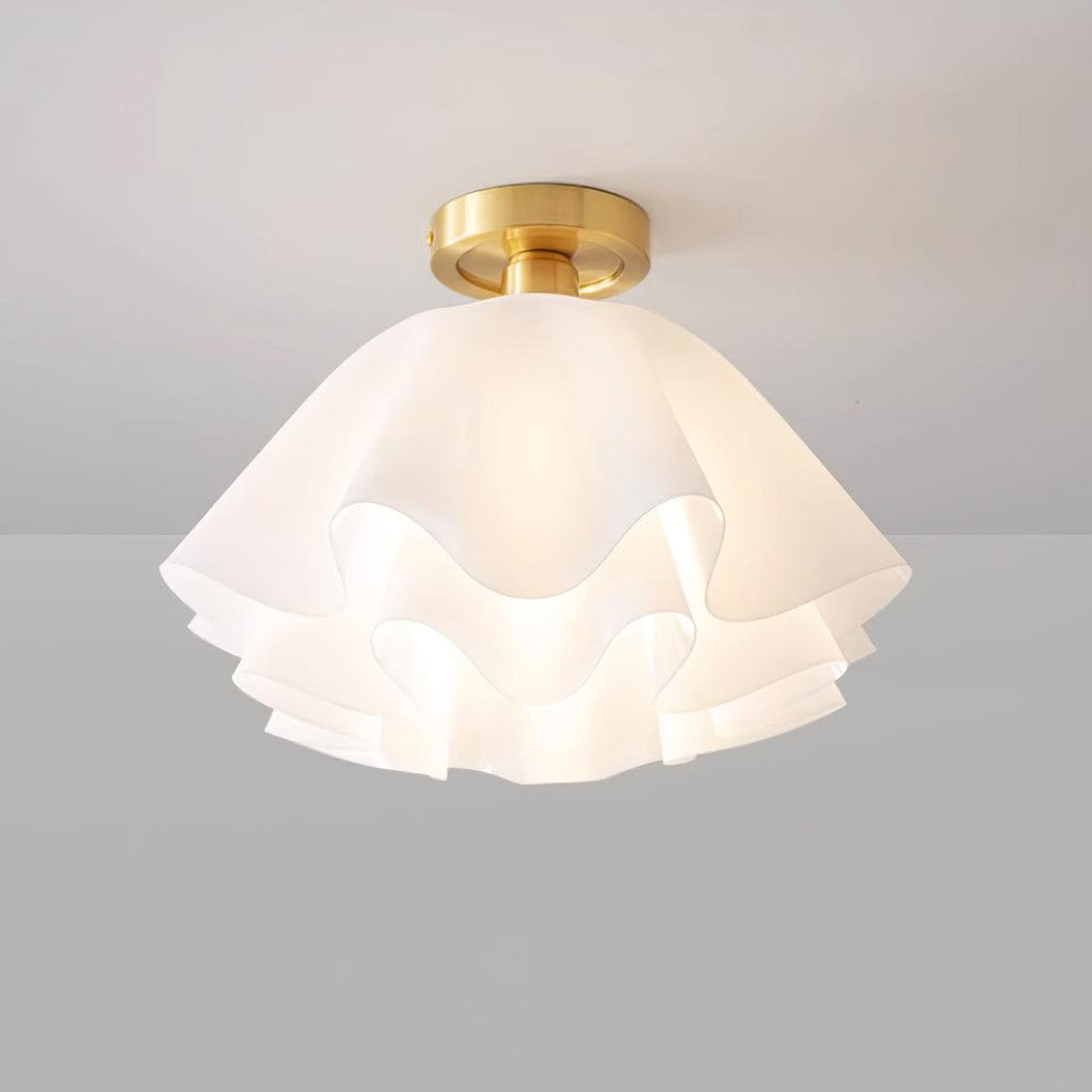 Lyren Folded Ceiling Light With Copper Base For Modern Living Rooms