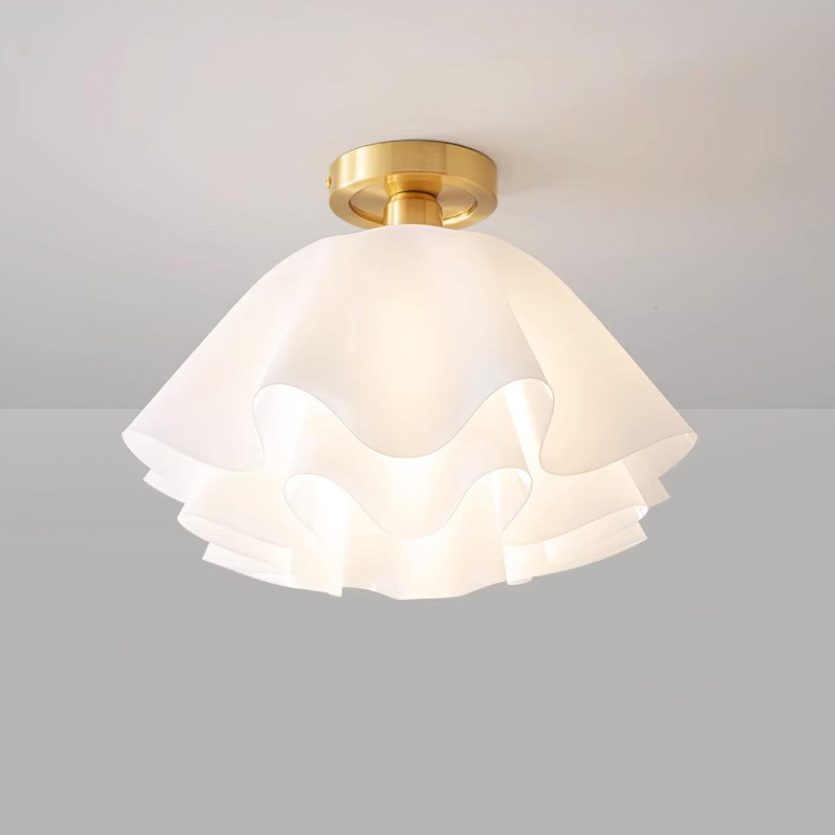 Lyren Folded Ceiling Light With Copper Base For Modern Living Rooms