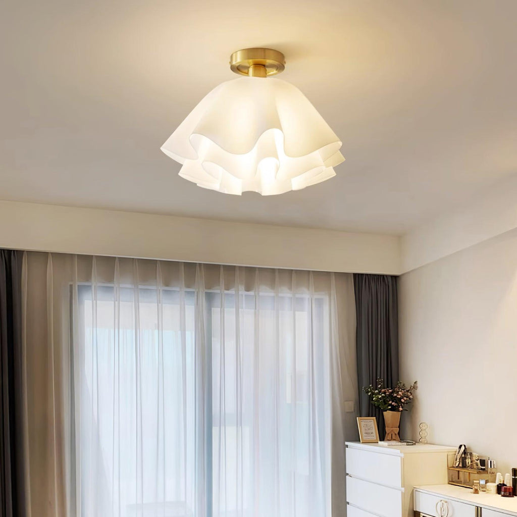 Lyren Folded Ceiling Light With Copper Base For Modern Living Rooms