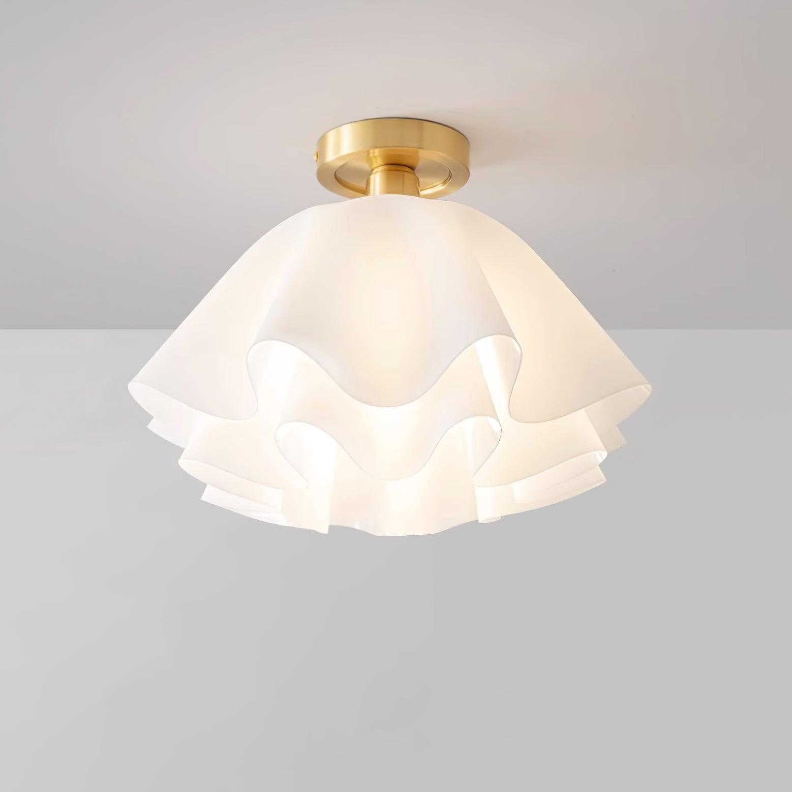 Lyren Folded Ceiling Light With Copper Base For Modern Living Rooms