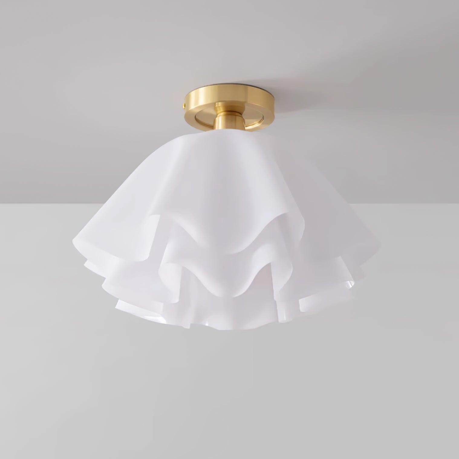 Lyren Folded Ceiling Light With Copper Base For Modern Living Rooms