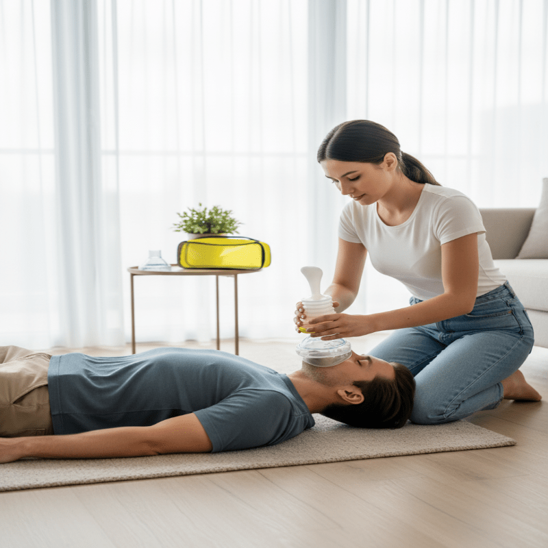دستگاه ضد خفگی SafeBreathe Pro برای کمک سریع به راه هوایی در کیت اضطراری جمع‌وجور