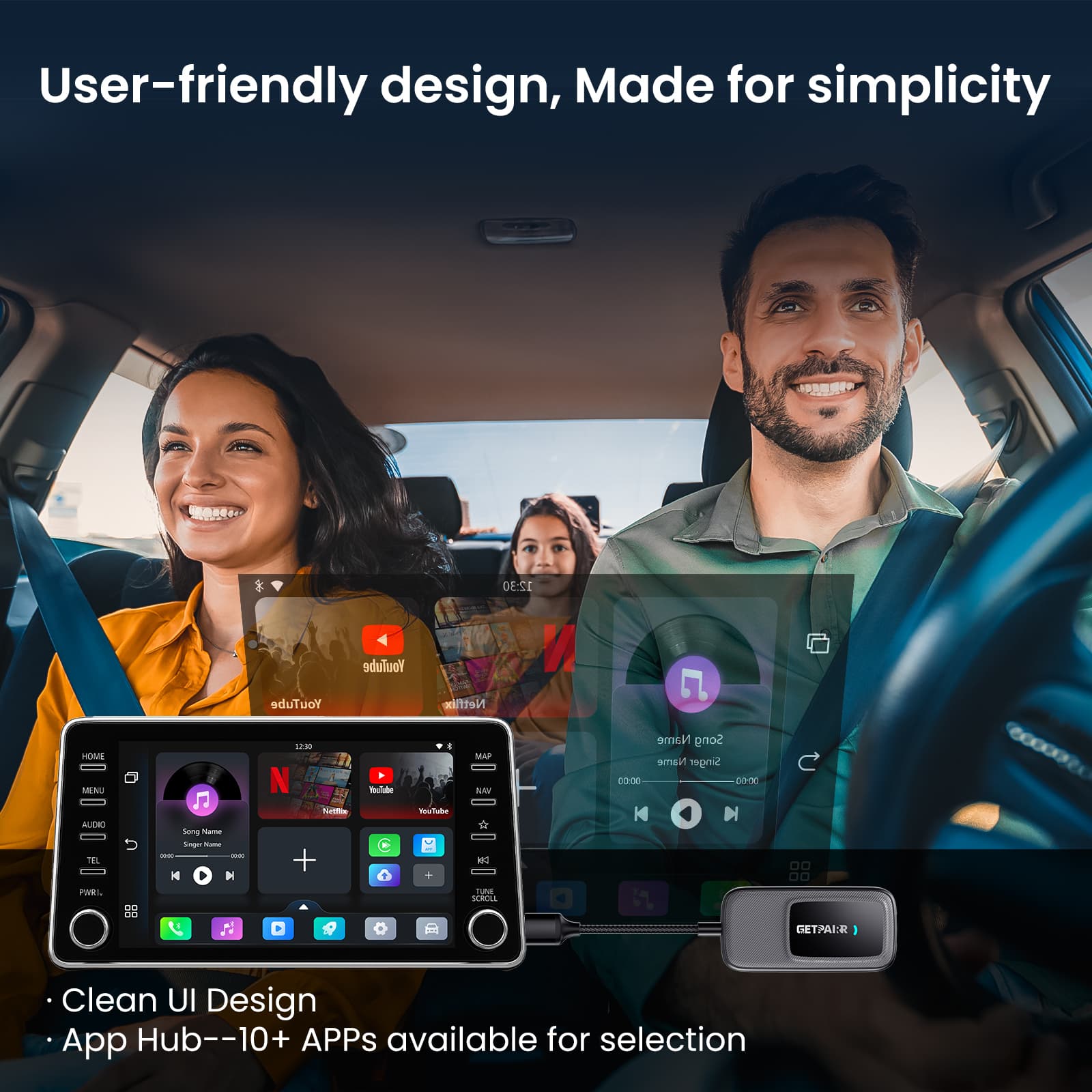 NovaLink Wireless CarPlay and Android Auto Adapter With App Hub