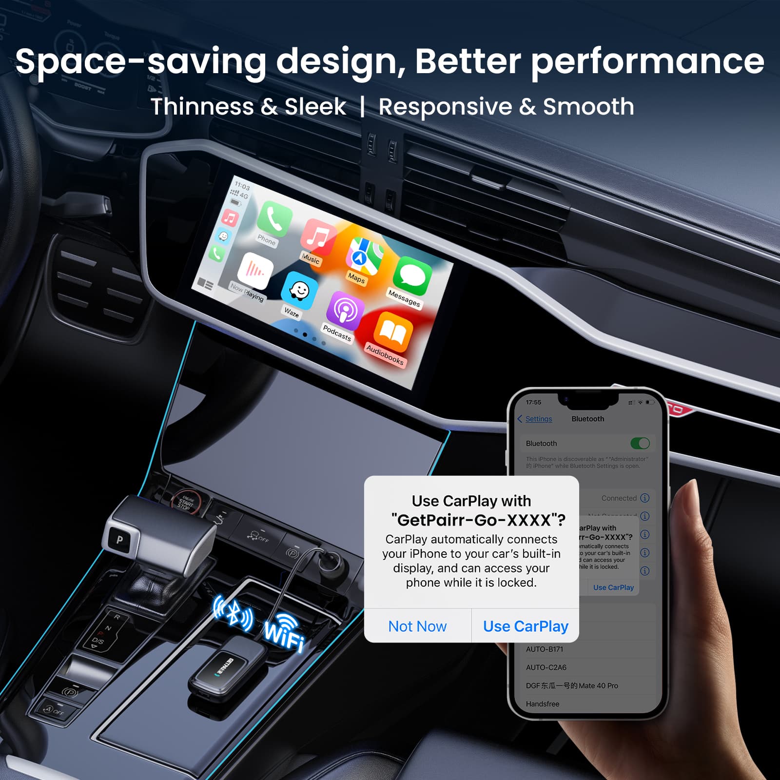 NovaLink Wireless CarPlay and Android Auto Adapter With App Hub