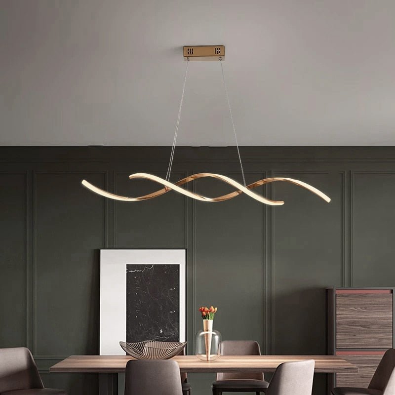 Spiral Modern LED Pendant Light With Double Spiral Design