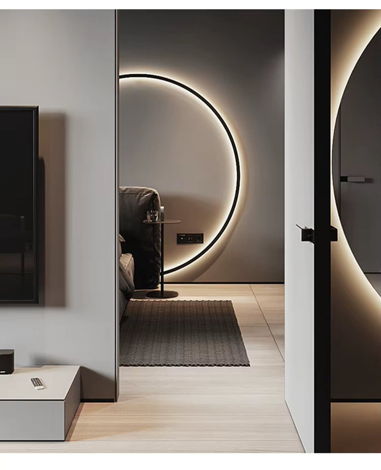 Sonneninspirierte runde minimalistische Wandleuchte für moderne Wohnräume