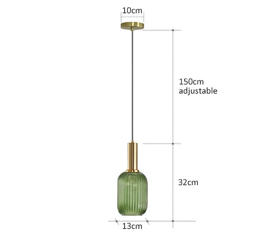 Levande retro glaspendellampa med LED för vardagsrum och sovrum