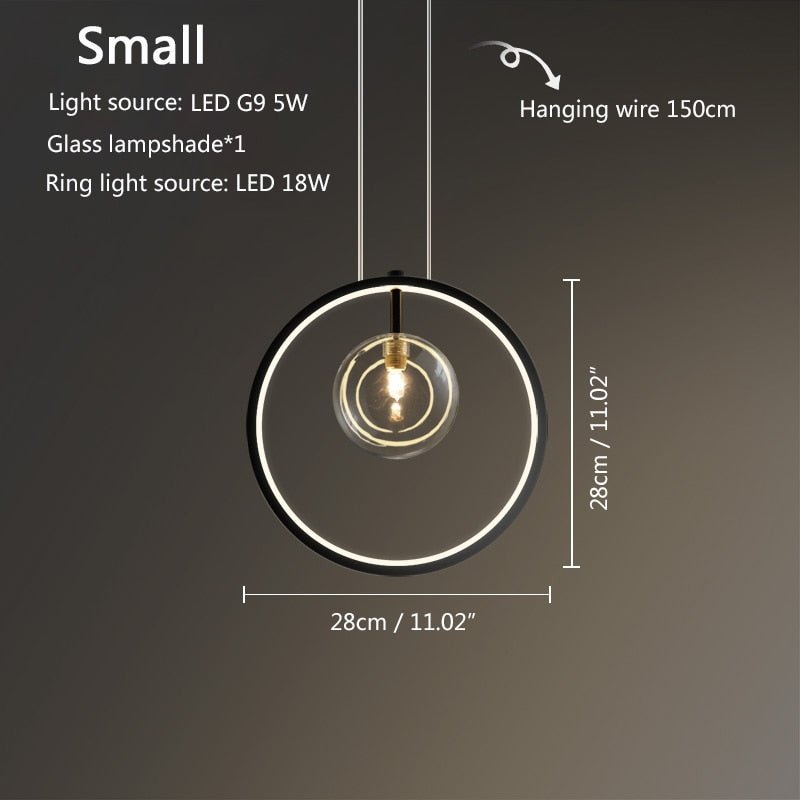 Závěsná lampa Circlara Glass Ring kulatá stropní lampa