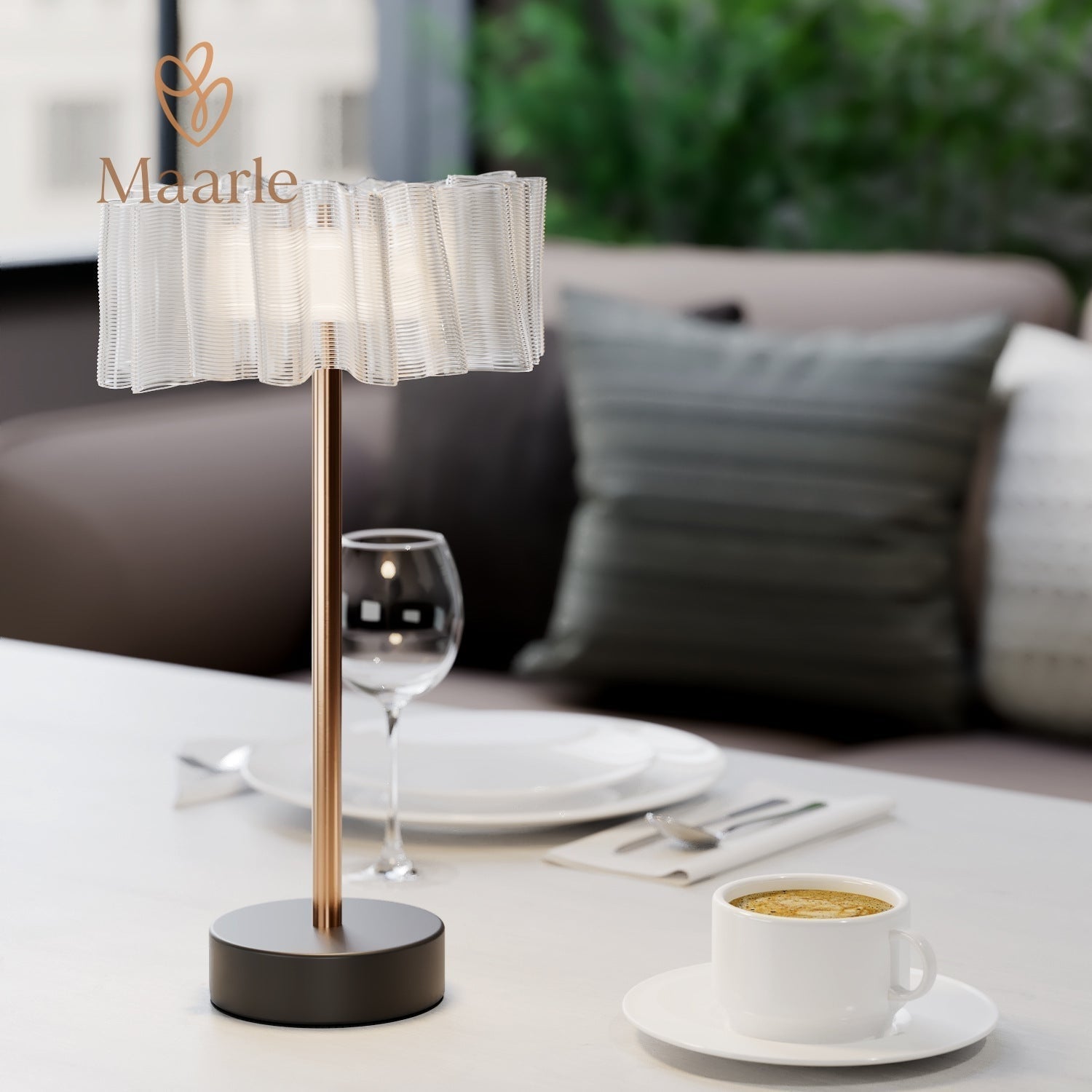 Lampă de masă LED Lyra cu comenzi tactile elegante