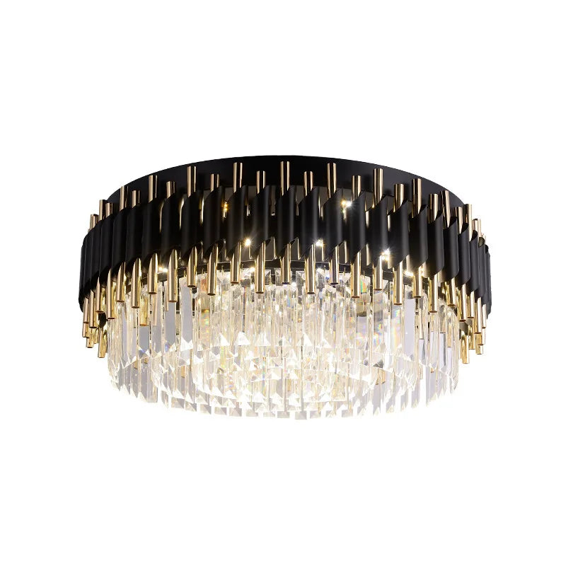 Astrahaven Krystal Sort Lysekrone med Retro Moderne Charm