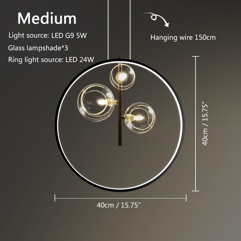 Závěsná lampa Circlara Glass Ring kulatá stropní lampa