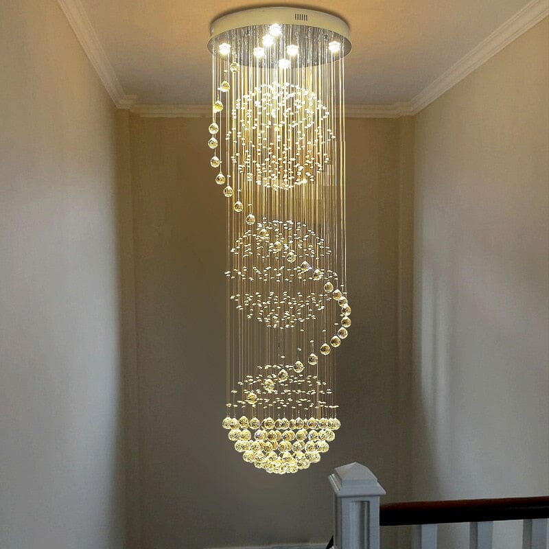 Lyra Spiral Crystal Chandelier With Integrated LED