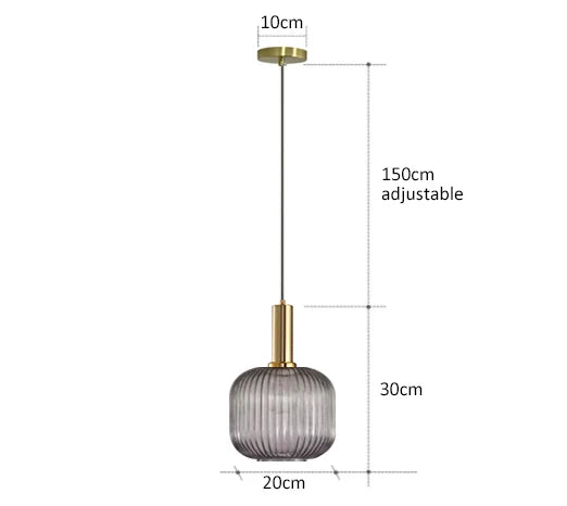 Levande retro glaspendellampa med LED för vardagsrum och sovrum
