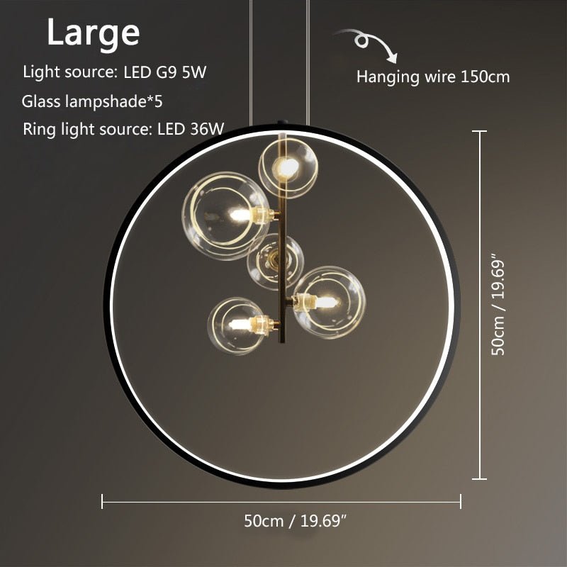 Závěsná lampa Circlara Glass Ring kulatá stropní lampa