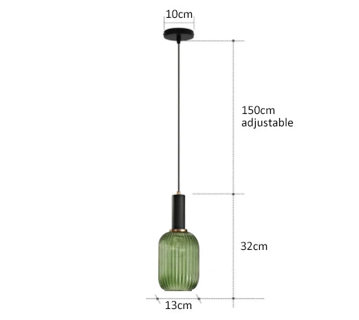 Levande retro glaspendellampa med LED för vardagsrum och sovrum