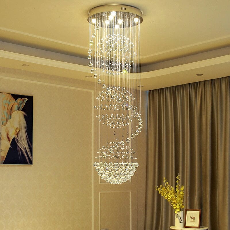 Lyra Spiral Crystal Chandelier With Integrated LED