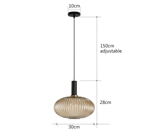 Levande retro glaspendellampa med LED för vardagsrum och sovrum