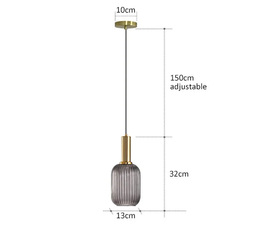 Levande retro glaspendellampa med LED för vardagsrum och sovrum