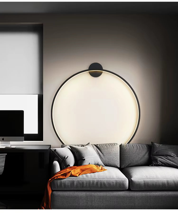 Sonneninspirierte runde minimalistische Wandleuchte für moderne Wohnräume