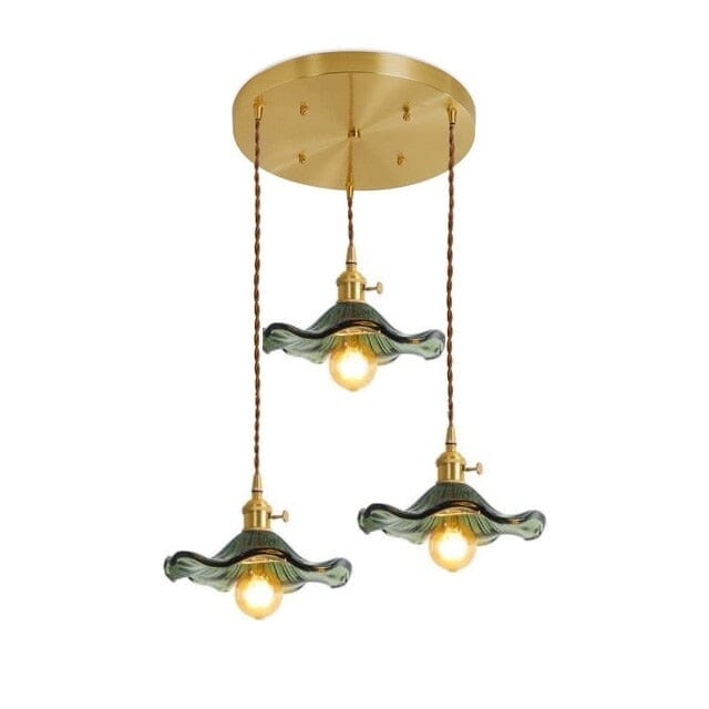 Lámparas colgantes de vidrio Lyra con forma de flor para decoración nórdica en sala de estar
