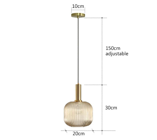 Levande retro glaspendellampa med LED för vardagsrum och sovrum