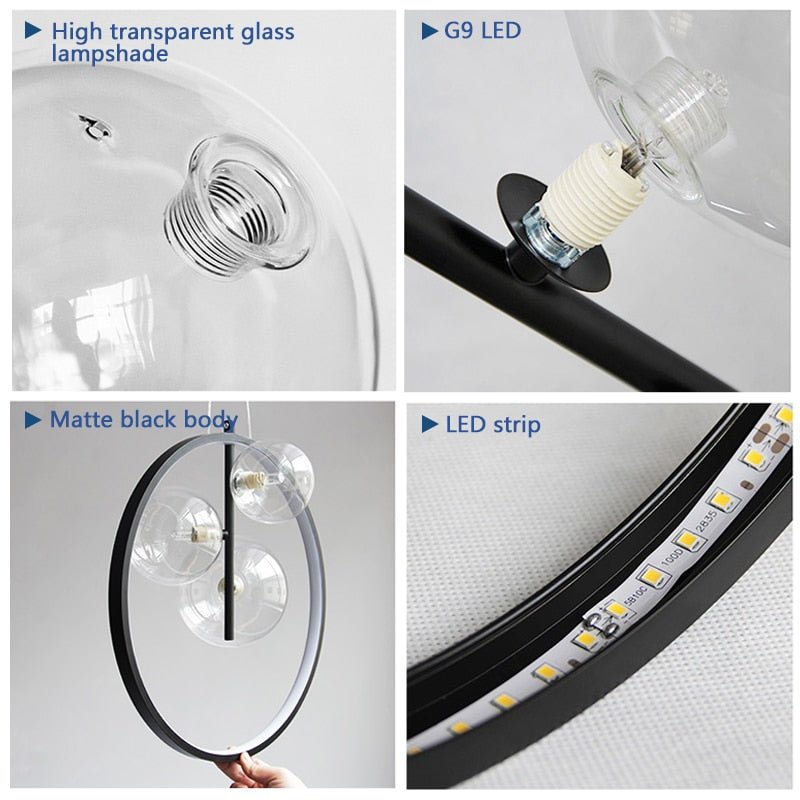 Závěsná lampa Circlara Glass Ring kulatá stropní lampa