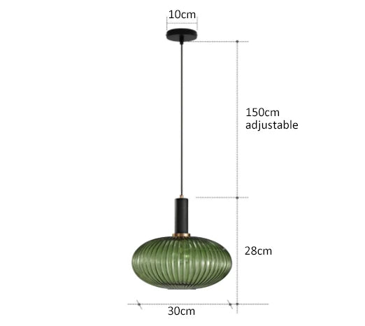 Levande retro glaspendellampa med LED för vardagsrum och sovrum