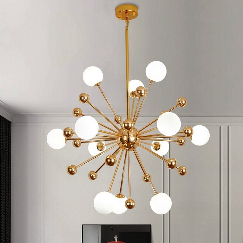 LumaOrb Golden Globe Acrylic Sputnik Ceiling Chandelier