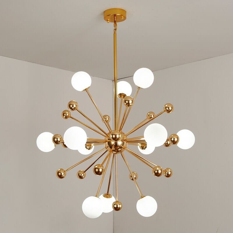 LumaOrb Golden Globe Acrylic Sputnik Ceiling Chandelier