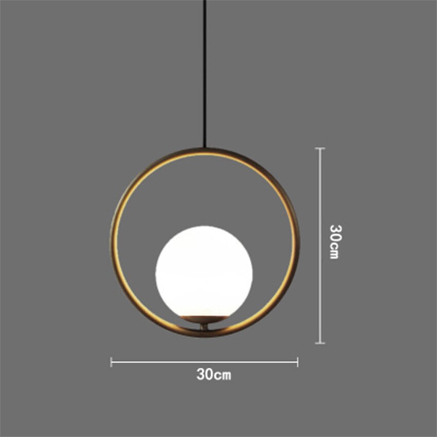 Nordra Orb Sphere Pendant Light With Minimalist Ring Encircling Snow White Sphere