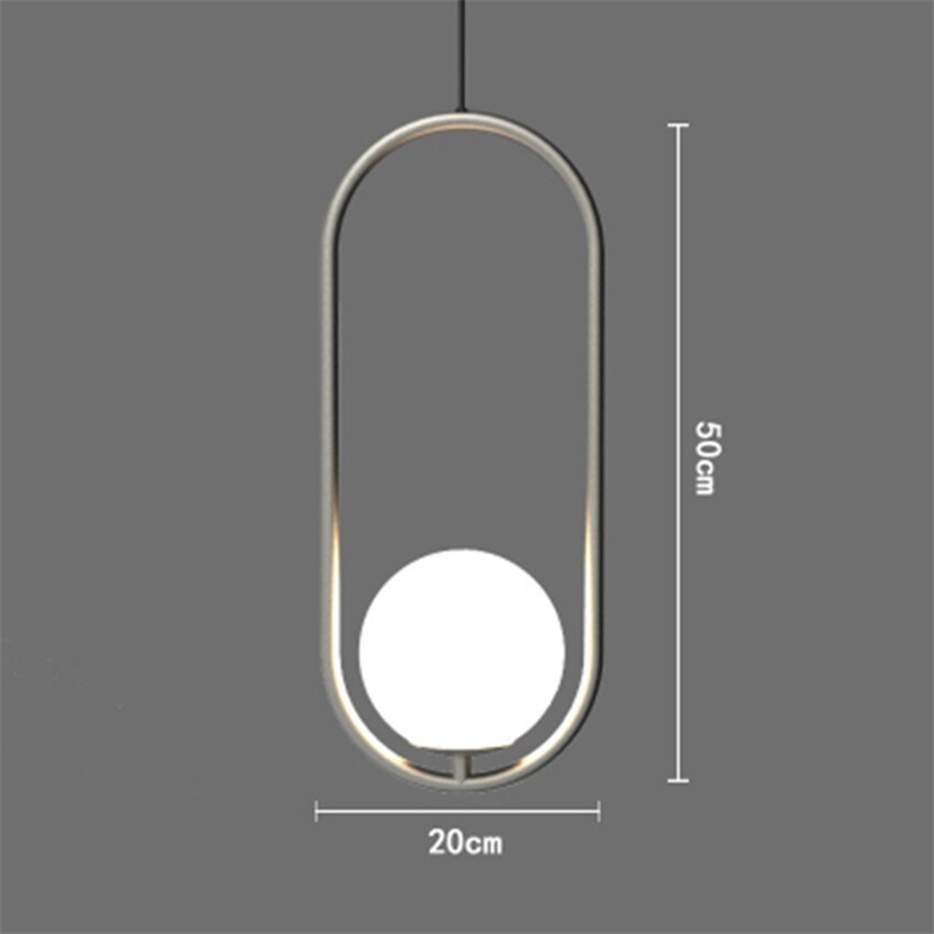 Nordra Orb Sphere Pendant Light With Minimalist Ring Encircling Snow White Sphere