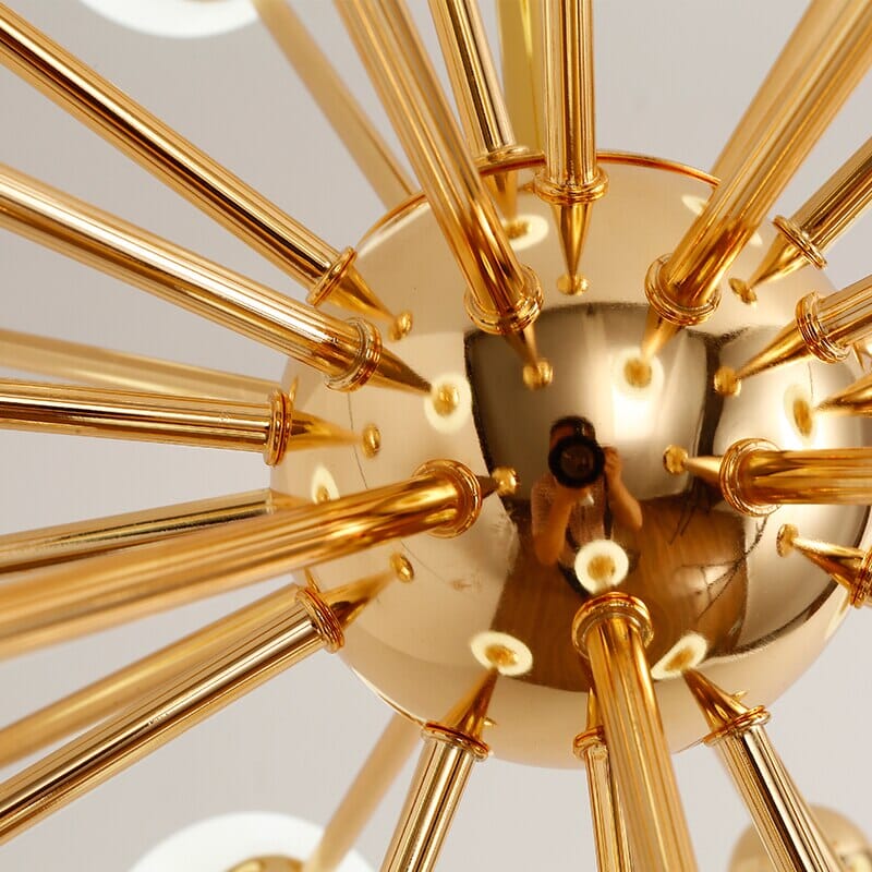 LumaOrb Golden Globe Acrylic Sputnik Ceiling Chandelier