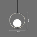 Nordra Orb Sphere Pendant Light With Minimalist Ring Encircling Snow White Sphere