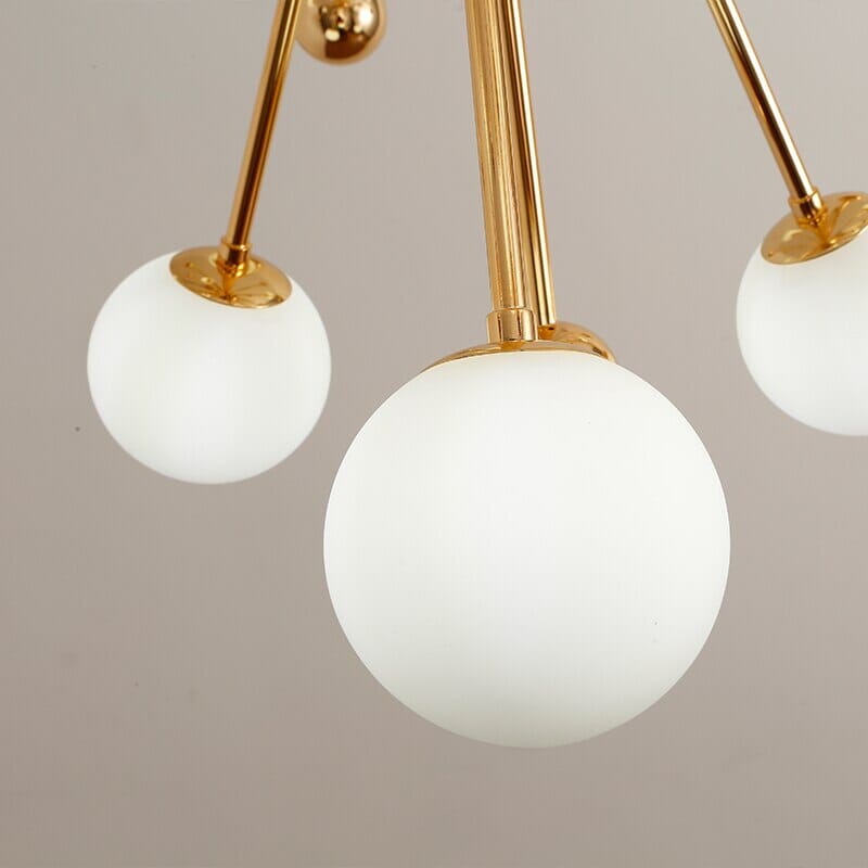 LumaOrb Golden Globe Acrylic Sputnik Ceiling Chandelier