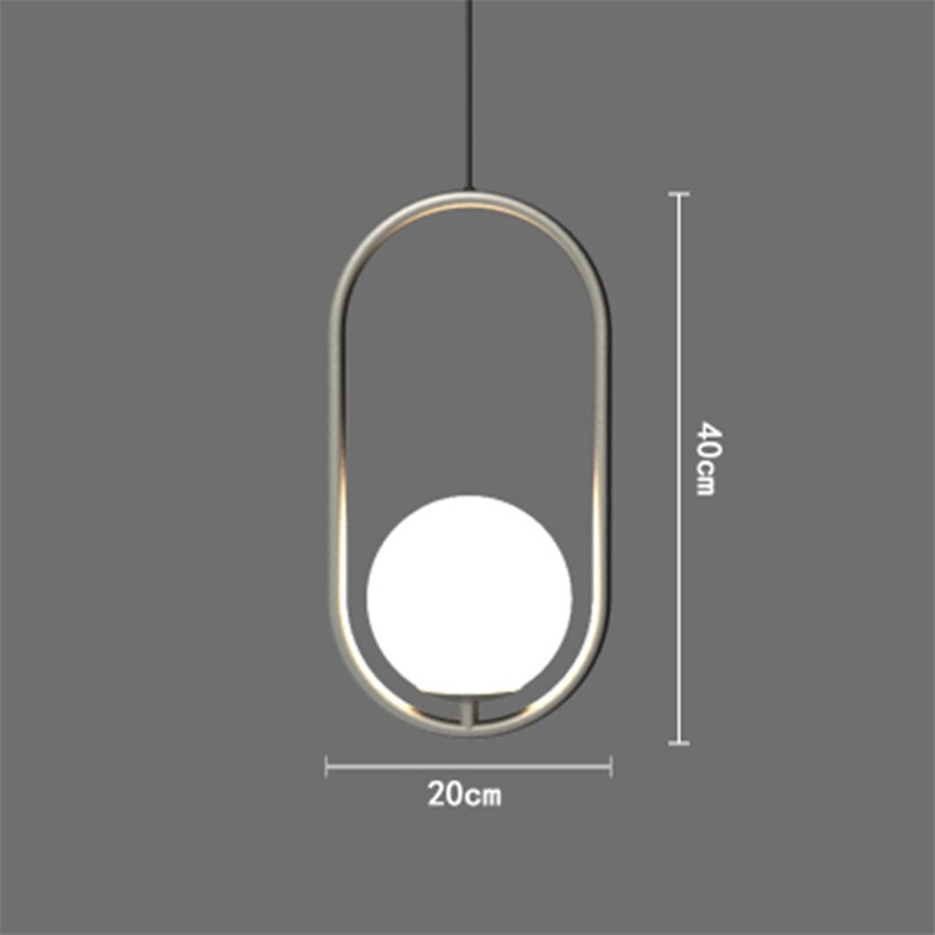 Nordra Orb Sphere Pendant Light With Minimalist Ring Encircling Snow White Sphere