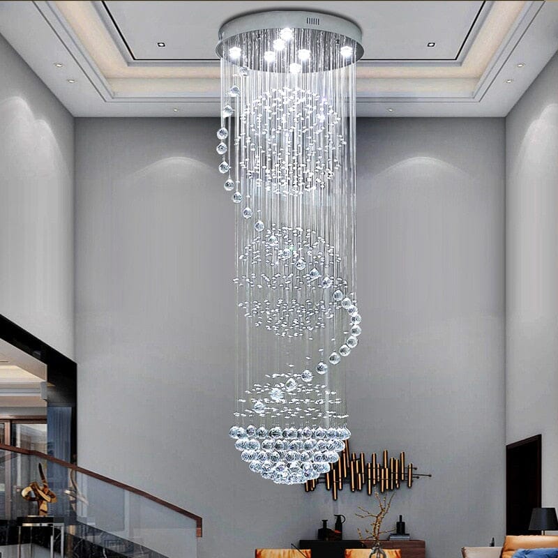 Lyra Spiral Crystal Chandelier With Integrated LED