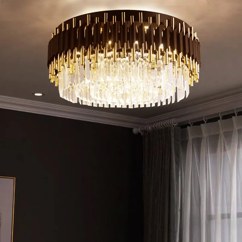 Astrahaven Krystal Sort Lysekrone med Retro Moderne Charm