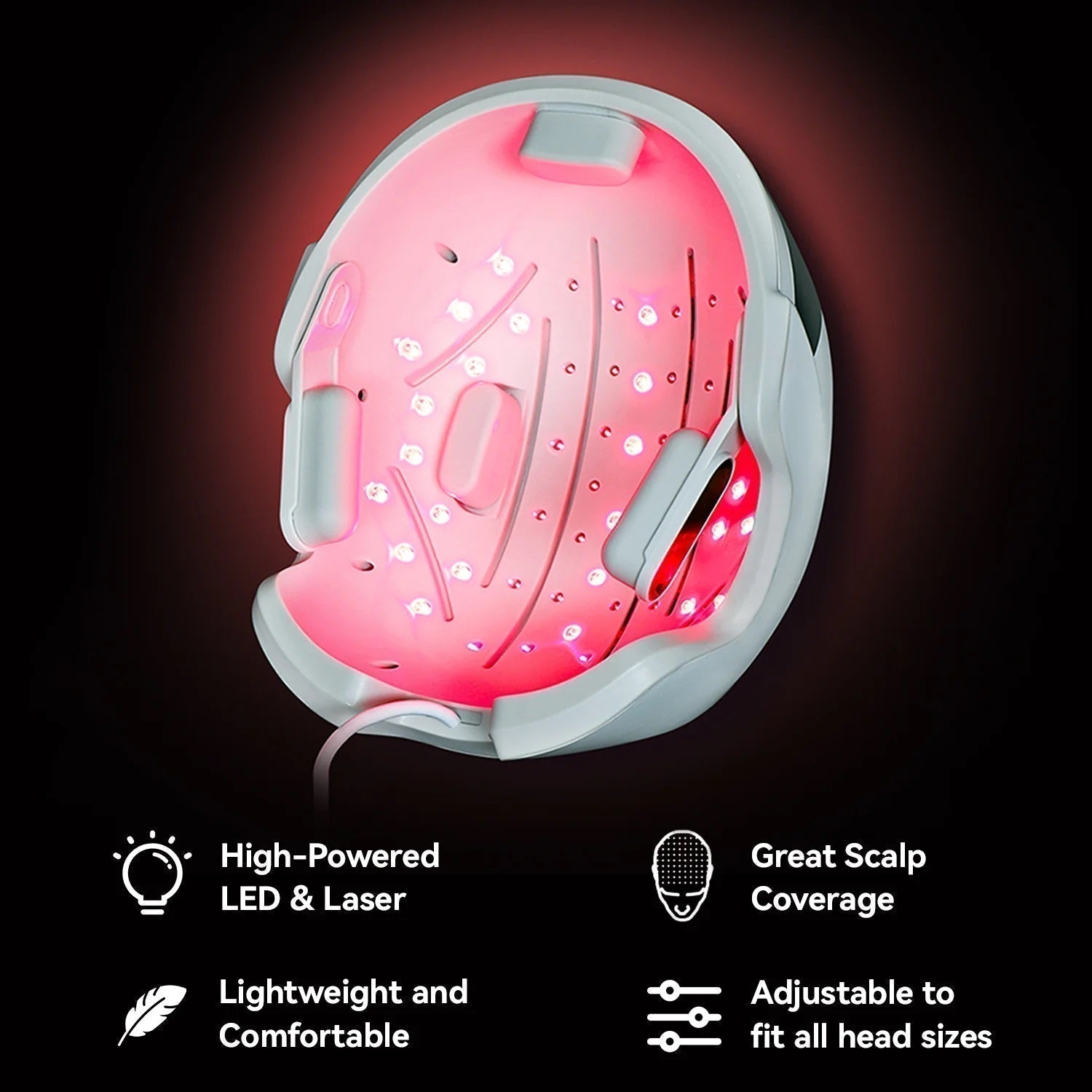 کلاهک رشد مو نوافولیکول LED - لیزر کم‌توان تایید شده توسط FDA