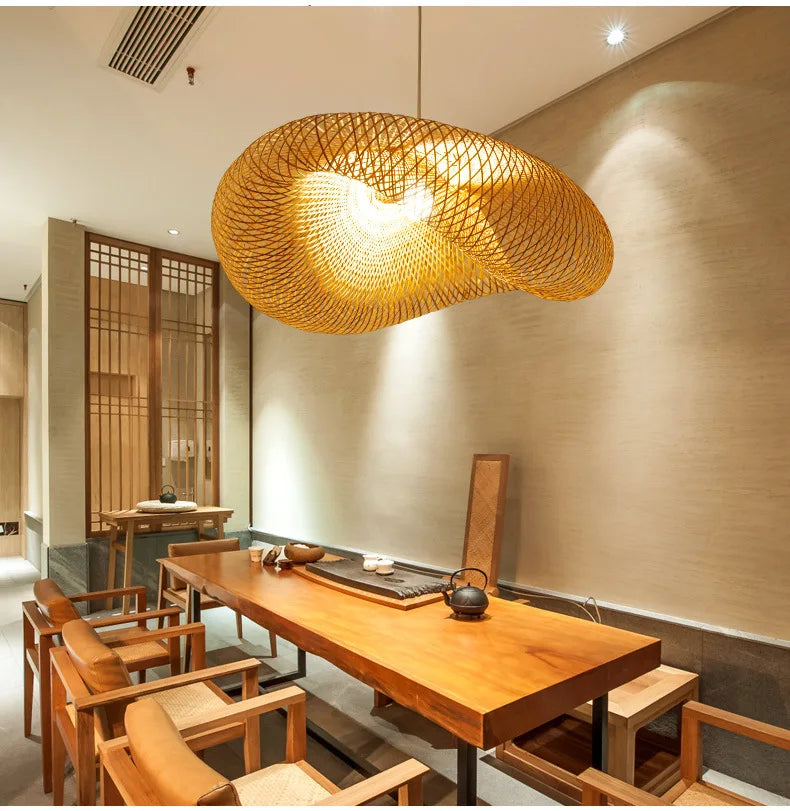 Elara Vintage Bamboo LED Pendant Light for Eco Friendly Interiors