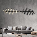 Moderner nordischer LED-Kronleuchter mit Fischgrät-Design für Wohnzimmer