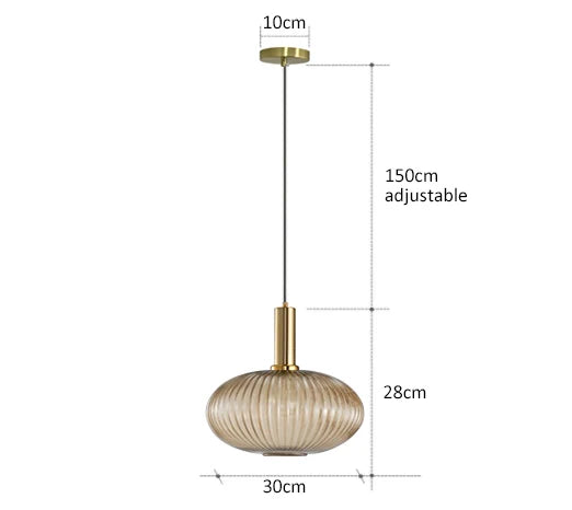 Levande retro glaspendellampa med LED för vardagsrum och sovrum