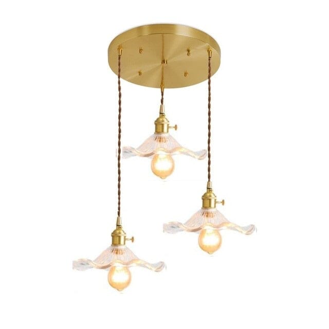 Lámparas colgantes de vidrio Lyra con forma de flor para decoración nórdica en sala de estar