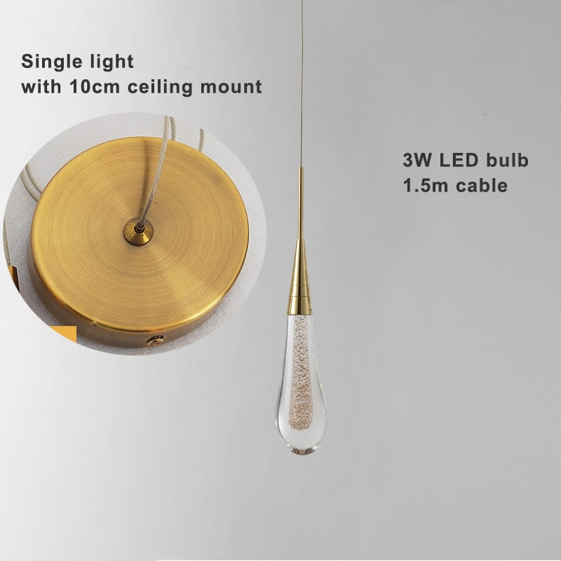 Aurelle | Lampadario a Goccia di Vetro per Soggiorni e Sale da Pranzo
