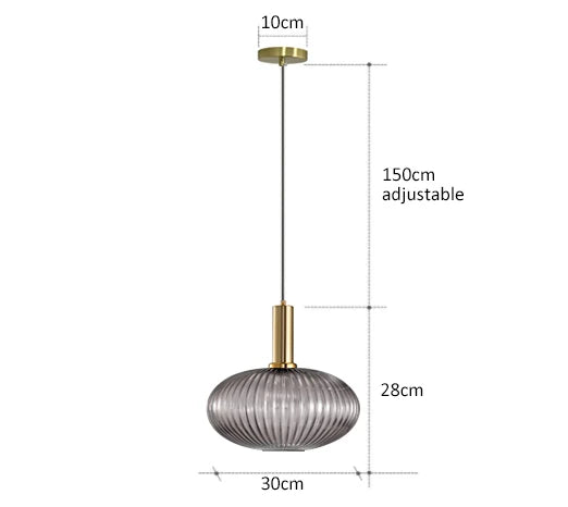 Levande retro glaspendellampa med LED för vardagsrum och sovrum